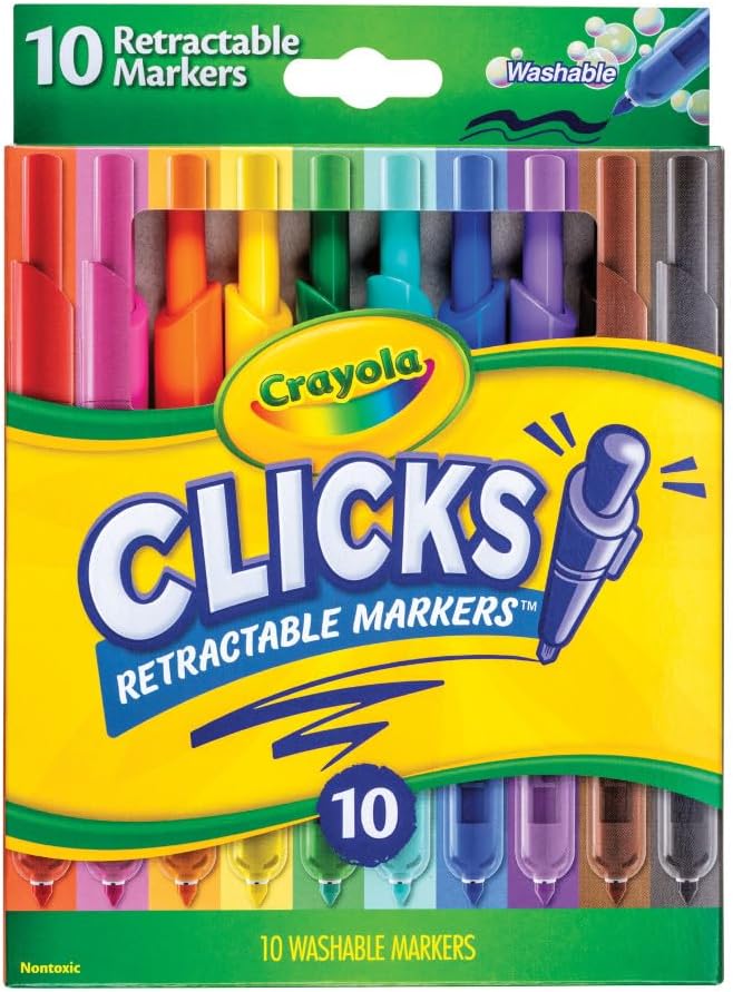 Marker Washable Retractable 10Ct