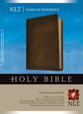 NLT Slimline Reference Bible, Rustic Brown - BookMarket