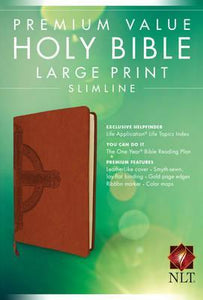 NLT Premium Value Slimline Large Print Bible: Cross Design - BookMarket
