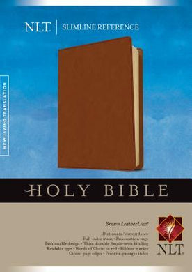 Slimline Reference Bible Nlt Brown - BookMarket